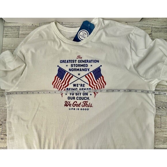 Life is Good Shirt Womens XXL Crusher Tee White We Got This America Patriotic - Picture 6 of 10